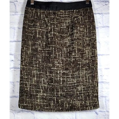 Boden Pencil Skirt Size 2P  Wool Blend Back Slit Brown Multicolor Academia  - Image 1 of 4