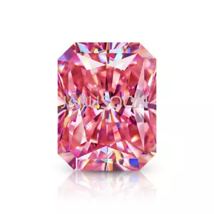 0.5~5 ct VVS1 pink Color Radiant Excellent Cut Moissanite Loose Gemstones & GRA - Picture 1 of 6