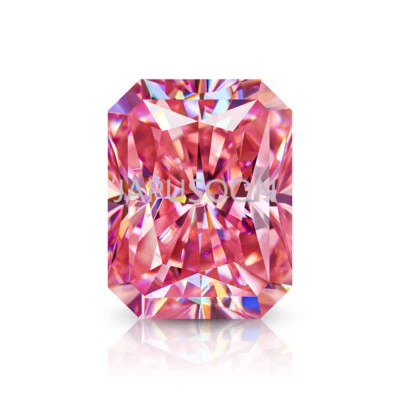 0.5~5 ct VVS1 pink Color Radiant Excellent Cut Moissanite Loose Gemstones & GRA - Image 1 of 4