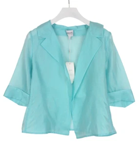 ARMANI COLLEZIONI Blazer Women's IT 44 Three Quarter Sleeve Silk Transparent - Picture 1 of 9