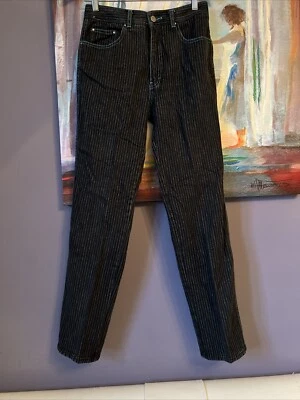 Винтажные длинные черные джинсы из денима в синюю полоску Jordache 31 💖 - Изображение 1 из 4