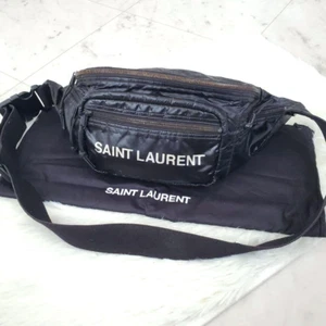 Auténtico bolso bandolera SAINT LAURENT Nuxx Body Waist 581375 negro nailon Japón - Imagen 1 de 18