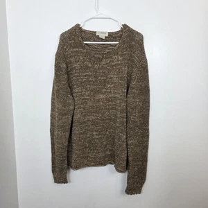 J. Crew braun Leinen Baumwolle minimalistisch neutral lässig Oversize Pullover Gr. XL - Bild 1 von 6