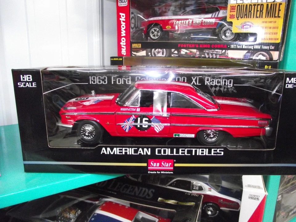 Sunstar 1/18 1963 ford galaxie 500 XL racer red NIB - Image 1 of 1