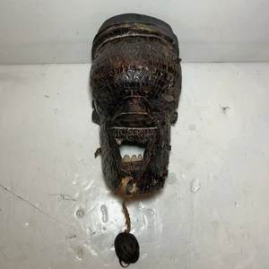 AFRIKANISCHE SALAMPASU MASKE DRK KONGO HERREN KRIEGER GESELLSCHAFT KUPFER HANDGESCHNITZT HOLZ - Bild 1 von 24