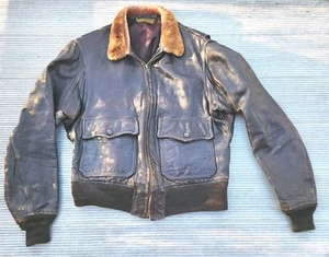 Vtg US Navy Korean War G1 Flight Jacket Lg Sz 44 Werber Sportswear No 383S-88886 - Picture 1 of 21