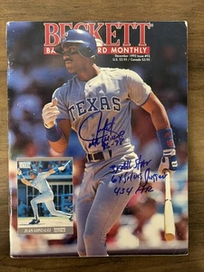 JUAN GONZALEZ Signed Autographed Beckett Baseball Card Monthly Dec 1992 #93 - Picture 1 of 1
