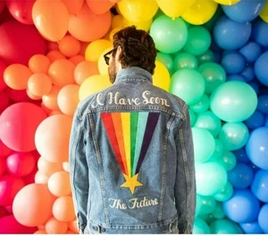 Levi's Jeansjacke bestickt Trucker Regenbogen Sternschnuppe Relaxed Fit - Bild 1 von 18