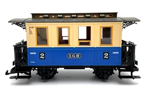 LGB 3012 Second (2nd) Class Blue & Cream Passenger Coach Car G-Scale German Made - Picture 1 of 12