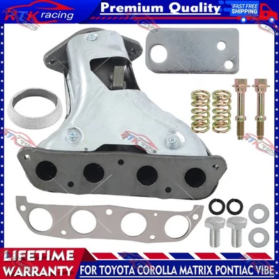 Exhaust Manifold W/ Gasket For Toyota Corolla Matrix Pontiac Vibe 1.8L 2003-2008 Foto 1 de 4