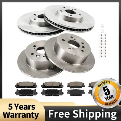 Kit de rotores y pastillas de freno delanteras traseras para Toyota Camry 13-18 Lexus ES350 2012-2017 Foto 1 de 4