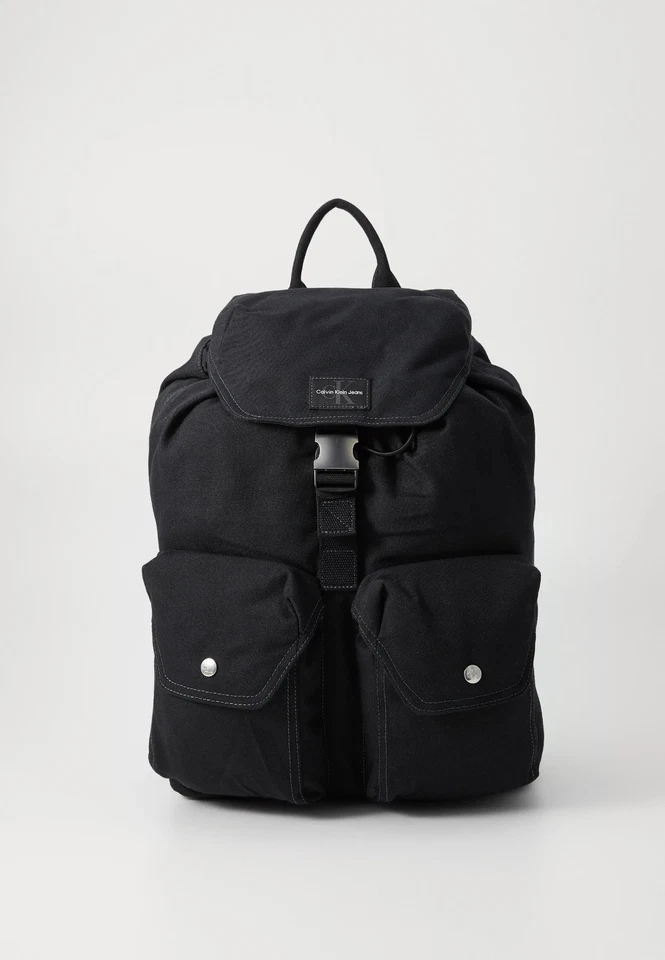 Calvin Klein Jeans Workwear Flap Backpack Rucksack Black One Size - Image 1 of 4