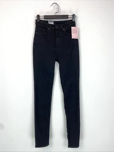Monki Slim High Waist Super Stretch Black 5 Pocket Jeans Size 26 New with Tags - Picture 1 of 10