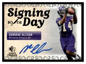 2007  SP Rookie Threads Football #SDA-AA Aundrae Allison     Auto FRA37-02 - Picture 1 of 2