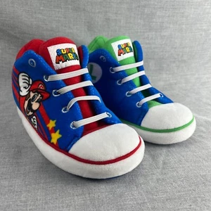 Super Mario Bros. Nintendo Toddler Size 11-12 High Top Slippers Luigi Mario - Picture 1 of 6