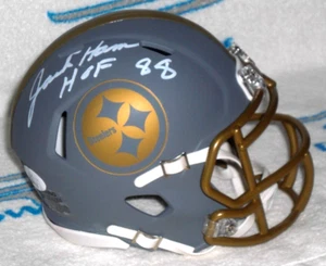 JACK HAM SIGNIERTER ALTERNATIVER MINIHELM PITTSBURGH STEELERS SCHIEFER - J.S.A. Cert - Bild 1 von 4