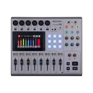 ZOOM PodTrak P8 Workstation for Podcast Recorder Smartphone Tablet Silver USB - Picture 1 of 24