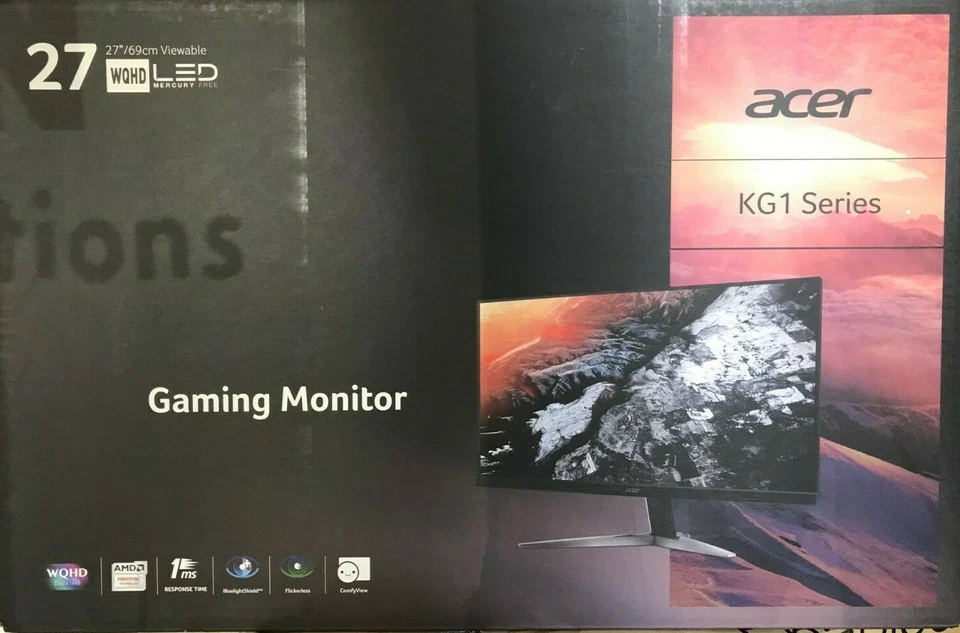 Acer - KG271U - 27" LCD 16:9 2560 x 1440 WQHD 1ms Gaming Monitor - Image 1 of 2