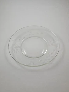 Princess House Crystal Heritage Saucer Plate Floral Clear Etched Glass Vintage - Picture 1 of 2