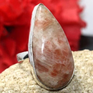 Sunstone 925 Silver Plated Gemstone Handmade Ring US 8 Stylish Jewelry JW - Picture 1 of 3