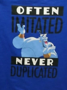 DISNEY ALADDIN, "Often Imitated Never Duplicated" Blue Youth T-shirt Sz XL 14/16 - Picture 1 of 6