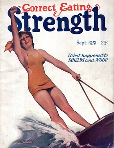 CORRECT EATING & STRENGTH Sep 1931 EARLE BERGEY GGA Surfing Cover BEEFCAKE Mag - Picture 1 of 2