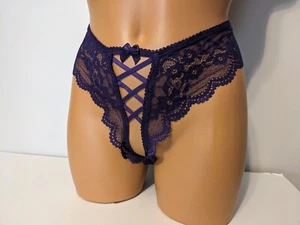 Adore Me Sarina Crotchless Cheeky, 10131, Violet Indigo, Size XLarge - Picture 1 of 6
