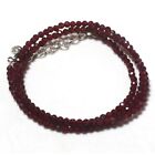 Natural Indian Garnet Beads Necklace With 925 Sterling Silver Fish Lock