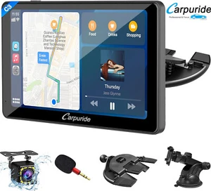 Carpuride Wireless Carplay Car Stereo 7" Touchscreen Car Radio Receiver Android - Picture 1 of 8