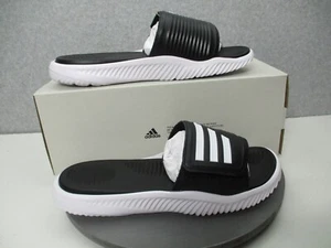 Adidas Alphabounce 2.0 Slides/Sandals Black/White Mens Sz 12 - Picture 1 of 8