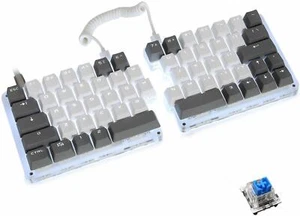 62 Keys Split Mechanical Keyboard Gaming Keypad White Backlit OEM Blue Switches - Picture 1 of 8