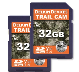 New Delkin Devices Trail Cam UHS-I SD Class Memory Cards 32GB 2 Pack - Picture 1 of 1