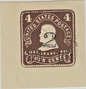 1920's U.S. POSTAL STATIONERY,CUT SQUARE,U 462,463? 2 CENT ON 4 CENT,BIG MARGINS - Picture 1 of 1