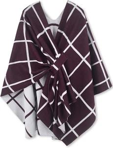 Women'S Shawl Wrap Poncho Ruana Cape Open Front Cardigan Shawls for Fall Winter - Picture 1 of 12