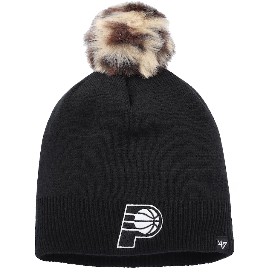 NEW Original Indiana Pacers '47 Women's Serengeti Knit Beanie with Pom - Black - Image 1 of 1
