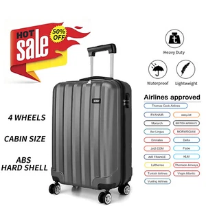 🩶Small ABS Hard Shell Suitcase Carry-On 4 Wheels Cabin Hand Luggage-50% OFF🩶 - Picture 1 of 28