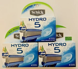 3 packs of Schick Hydro 5 Razor Blade Cartridges - A total of 12 Cartridges - Picture 1 of 3