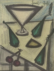 1967 Bernard Buffet Lithograph "Nature Morte Aux Fruits" (Still Life with Fruit) - Picture 1 of 1