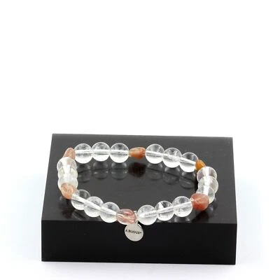 Red Rutile Quartz Bracelet From Brazil + 8 Mm Quartz Beads. Made In France. - Image 1 of 4