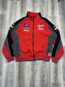 Milwaukee Yamaha Racing Fleece Jacket Full Zip Red Men Size L - Picture 1 of 10