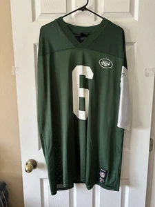 NFL REEBOK NY JETS #6 SANCHEZ GREEN & WHITE BREATHABLE FOOTBALL JERSEY SZ 2XL - Picture 1 of 5