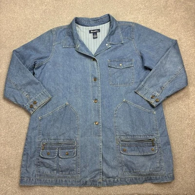 Chore куртка женщин X большой синий охоты джинсовой ткани сарая утилиты на открытом воздухе с подкладкой леди - Изображение 1 из 4