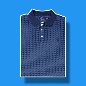 Polo Ralph Lauren Mens Sz XL Classic Fit Geometric Print Cotton Blue Polo Shirt - Imagen 1 de 16