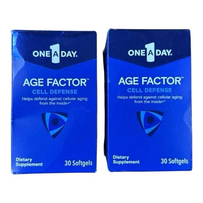 Lote de 2 suplementos de defensa celular factor edad uno al día 30ct/ea caducidad 02/2026 Foto 1 de 4