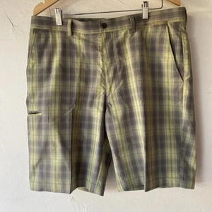 Grand Slam Performance grau grün adrett karierte Golfshorts Größe 36 sehr guter Zustand - Bild 1 von 5