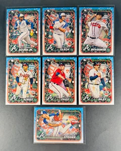 2024 TOPPS HOLIDAY BRAVES TEAM SET! ACUNA OLSON SMITH-SHAWVER RC 7 CARDS TOTAL! - Picture 1 of 2