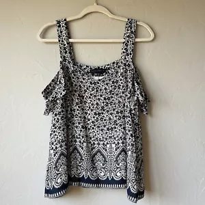 Damen Bluse Cold Shoulder Boho Ditsy Floral Paisley Resort Strandkostal Gr. M - Bild 1 von 12