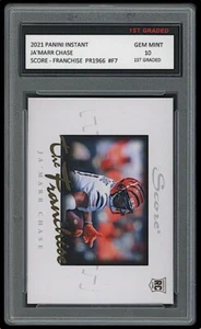 Tarjeta de novato Ja'marr Chase 2021 Panini Instant Score The Franchise 1er grado 10 - Imagen 1 de 1