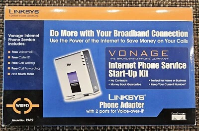 Adaptador de teléfono Linksys PAP2 con 2 puertos para voz sobre IP Foto 1 de 4