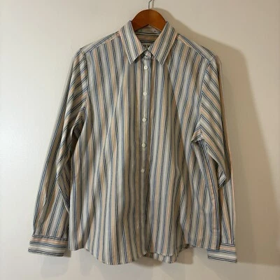 Orvis Womens Button Up Top 16 Colorful Stripe Easy Care Collared Preppy Outdoor - Image 1 of 4